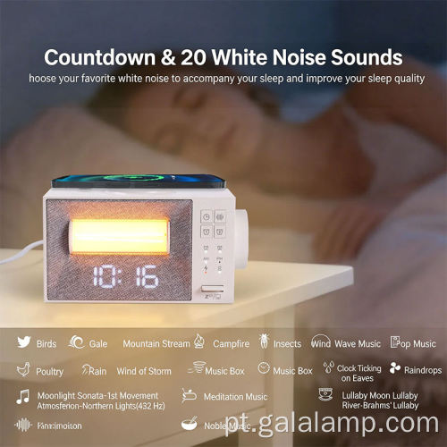 Lâmpada de cabeceira magnética de carregamento sem fio